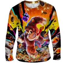 Мужской 3D лонгслив Donkey Kong Bananza