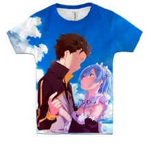 Дитяча 3D футболка Субару та Рем - Re:Zero