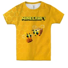 Детская 3D футболка Minecraft пчелы