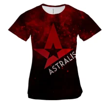 Жіноча 3D футболка Astralis у червоному диму
