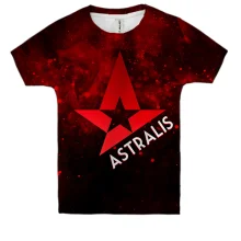 Дитяча 3D футболка Astralis у червоному диму