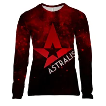 Жіночий 3D лонгслів Astralis у червоному диму