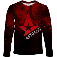 Дитячий 3D лонгслів Astralis у червоному диму