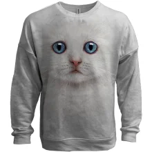 3D свитшот Белый котенок
