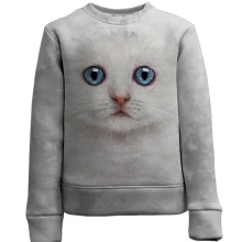 Детский 3D свитшот Белый котенок