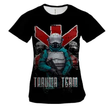 Женская 3D футболка Cyberpunk 2077 trauma team soldiers