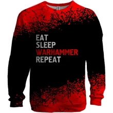 3D свитшот Eat Sleep Warhammer Repeat
