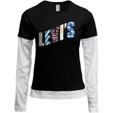 Комбинированный лонгслив с раскрашенным логотипом Levis