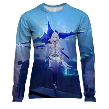 Женский 3D лонгслив Skirk blue, Genshin Impact
