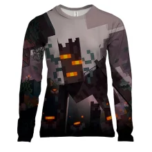 Женский 3D лонгслив Minecraft - The Creaking