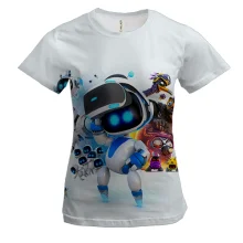 Женская 3D футболка Astro Bot Game