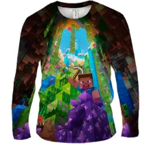 Мужской 3D лонгслив Minecraft Bedrock Edition