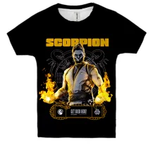 Детская 3D футболка Scorpion (Mortal-Kombat)