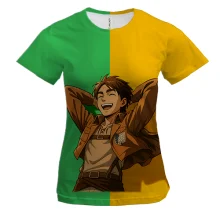 Женская 3D футболка Eren Yeager Laughing