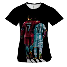 Женская 3D футболка Cristiano Ronaldo x Lionel Messi