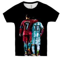 Детская 3D футболка Cristiano Ronaldo x Lionel Messi