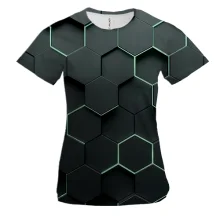 Жіноча 3D футболка Honeycomb Hexagons