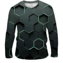 Чоловічий 3D лонгслів Honeycomb Hexagons