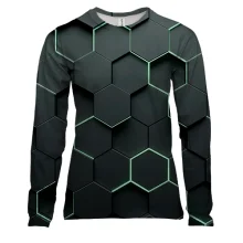 Жіночий 3D лонгслів Honeycomb Hexagons