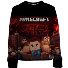 Детский 3D свитшот Stranger Things x Minecraft