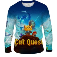 Мужской 3D лонгслив Cat Quest