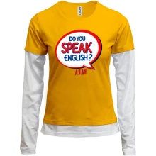 Комбінований лонгслів з написом "Do you speak English?"