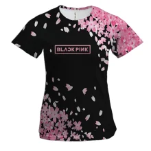 Женская 3D футболка Blackpink Flowers