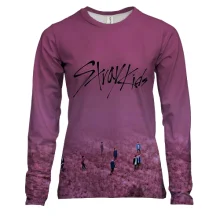Жіночий 3D лонгслів Stray Kids (рожеве поле)
