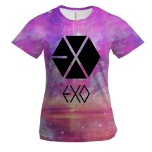 Женская 3D футболка EXO Розовые облака