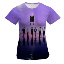 Женская 3D футболка BTS (K-Pop) purple