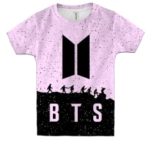 Детская 3D футболка BTS (K-Pop) силуэты