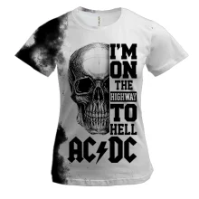 Женская 3D футболка "AC/DC" - I`m on the Highway to Hell