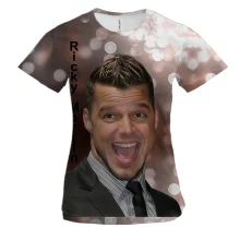 Женская 3D футболка Ricky Martin