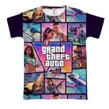 3D футболка GTA VI - постер и герои
