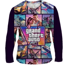 Мужской 3D лонгслив GTA VI - постер и герои