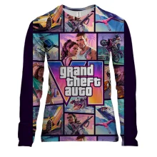 Женский 3D лонгслив GTA VI - постер и герои