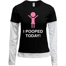 Комбинированный лонгслив i pooped today