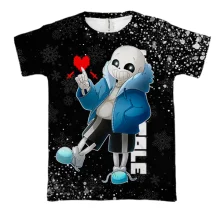 3D футболка Новогодний Санс - Undertale