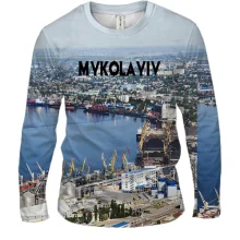 Мужской 3D лонгслив MYKOLAIV с панорамой порта
