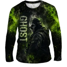 Мужской 3D лонгслив с воином - GHOST