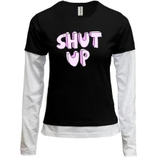 Комбинированный лонгслив Shut Up