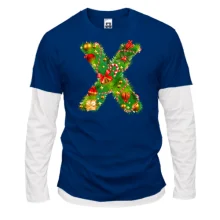Комбинированный лонгслив с надписью "Xmas"