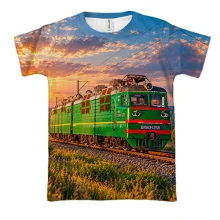 3D футболка з електровозом ВЛ80т