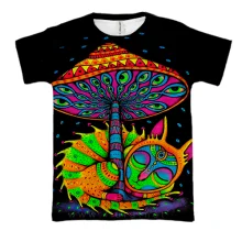 3D футболка Кислотный котик