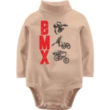 Детское боди с длинным рукавом с надписью "BMX"