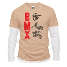 Комбинированный лонгслив с надписью "BMX"
