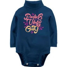 Детское боди с длинным рукавом с надписью "Positive vibes only"