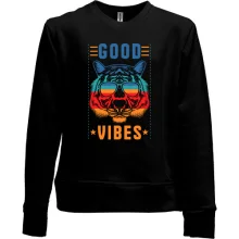 Детский свитшот без начеса с надписью "Good vibes"