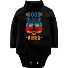 Детское боди с длинным рукавом с надписью "Good vibes"