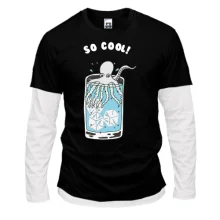 Мужской лонгслив Комби с осьминогом и надписью "So cool"